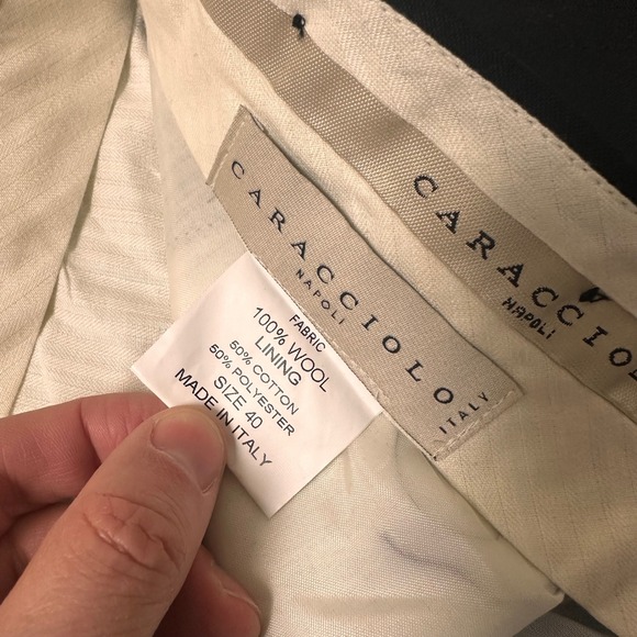 Caracciolo‎ Napoli Marlane Dress Pants Mens Size 40 Slacks Black Wool Flaw NWT - Picture 4 of 9